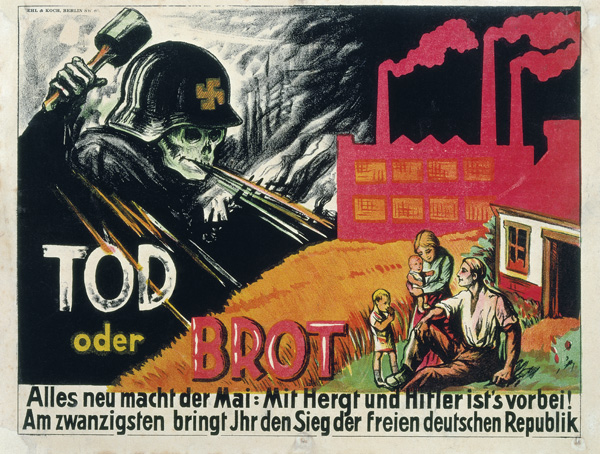 Décès ou pain. SPD-Wahlplakat à Affiche Vintage
