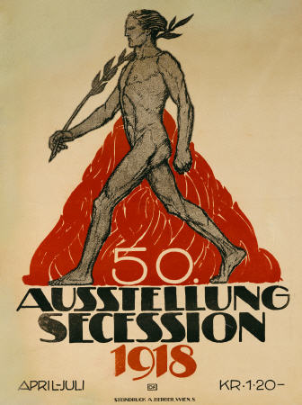 Ausstellung Secession, 1918 à Affiche Vintage
