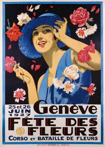 Genf, Fête des fleurs à Affiche Vintage