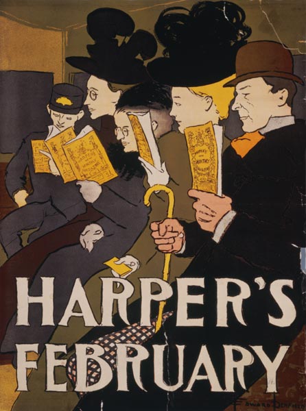 Harper s February, d'Edward Penfield à Affiche Vintage