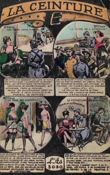 Satirical poster on the restrictions during the First World War à Affiche Vintage