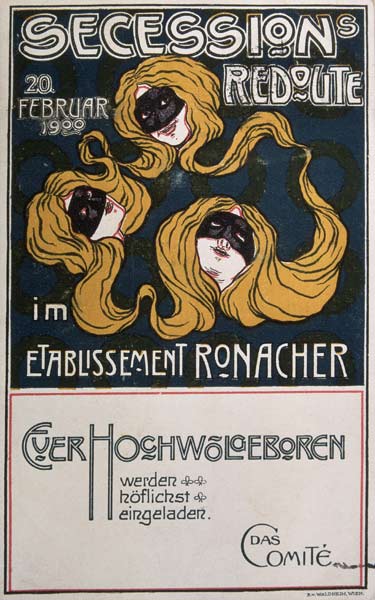 Affiche pour les Sezessions-Redoute 20. En février 1900 à Vienne à Affiche Vintage