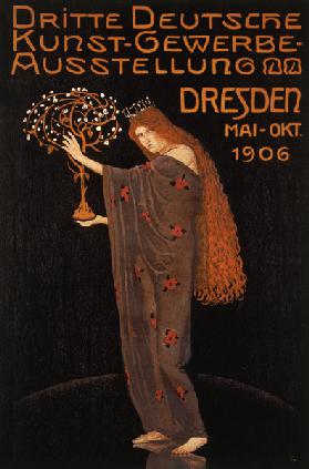 Affiche pour les 3. Art appliqué allemand - exposition en 1906 de Otto Gussmann