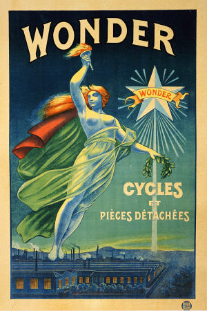 Wonder, Cycles Et Pieces Detachees à Affiche Vintage