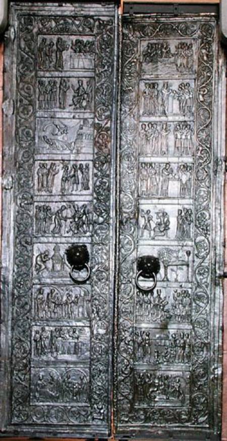 Doors depicting scenes from the life of St. Adalbert (939-97) à École polonaise