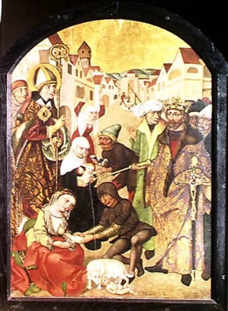 St. Stanislas (1030-79) watching the punishment of unfaithful wives as commanded by King Boleslas II à École polonaise