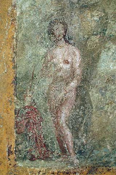 Diana, die von Aktaeon beobachtet wird à Pompei, peinture murale