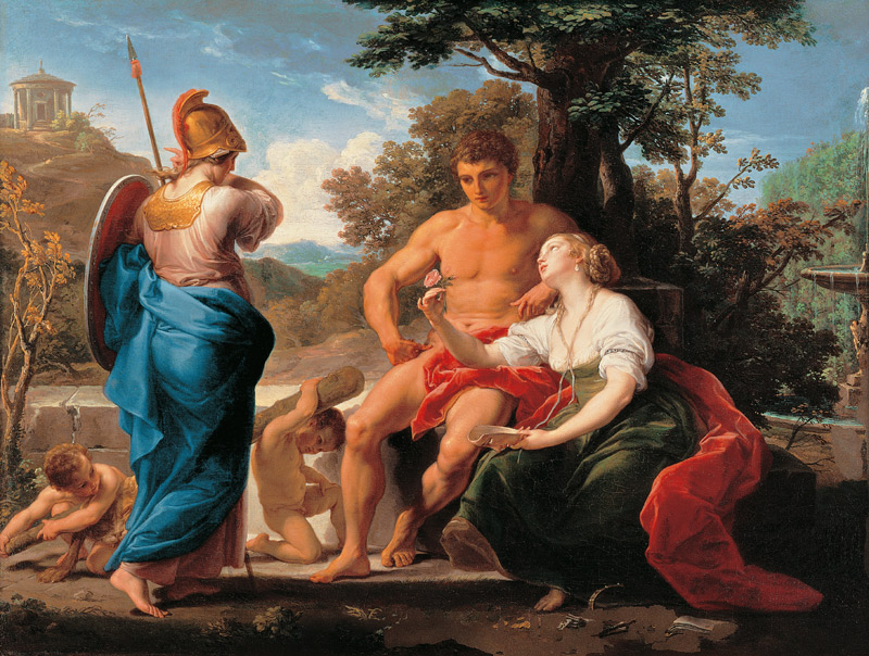 Herkules am Scheidewege zwischen Tugend und Wollust à Pompeo Girolamo Batoni