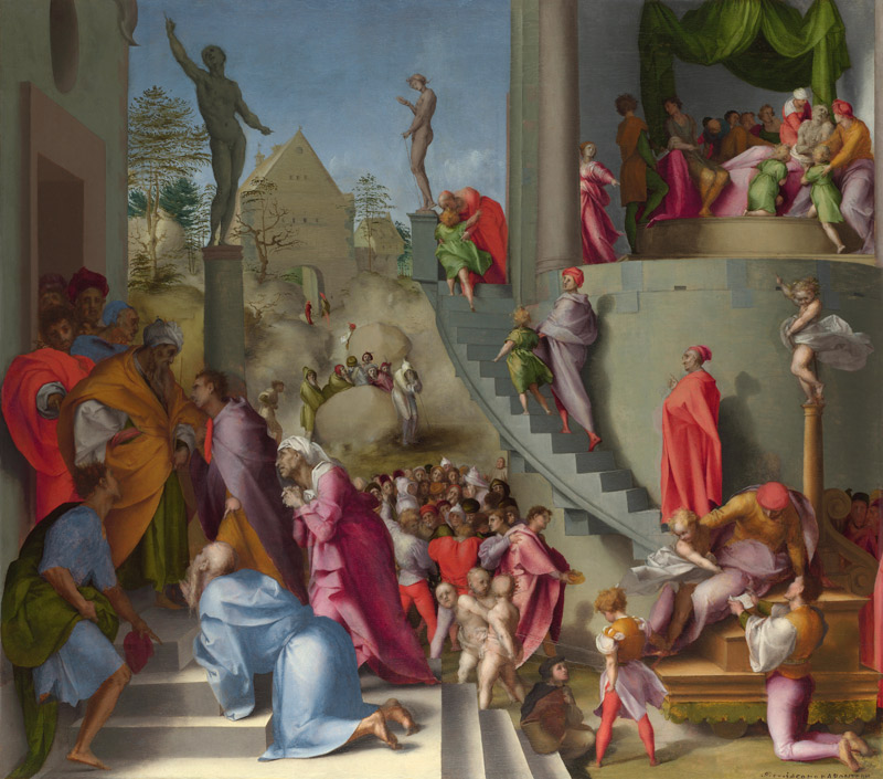 Joseph with Jacob in Egypt (from Scenes from the Story of Joseph) à Pontormo, Jacopo Carucci da