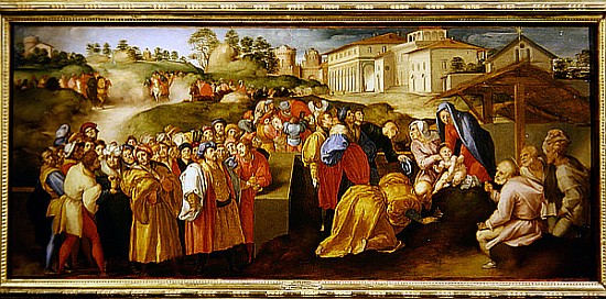 Adoration of the Magi, known as the ''Benintendi Epiphany'' à Pontormo, Jacopo Carucci da