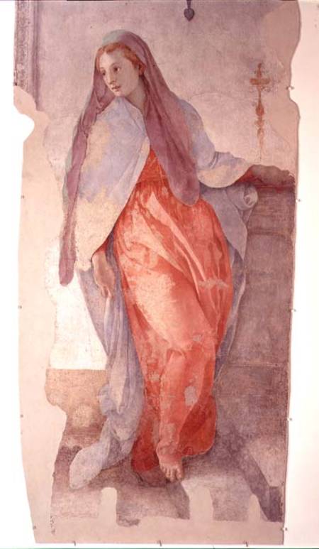 The Annunciation, detail of the Virgin à Pontormo, Jacopo Carucci da