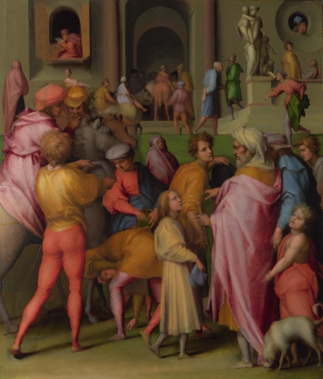 Joseph sold to Potiphar (from Scenes from the Story of Joseph) à Pontormo, Jacopo Carucci da