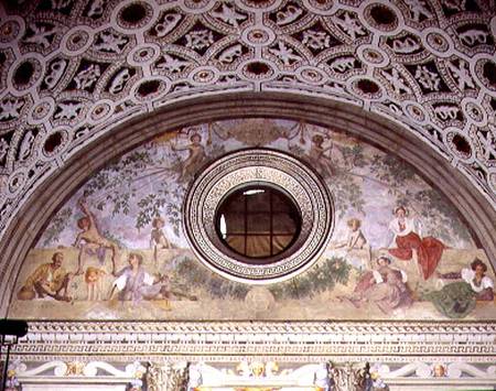Lunette from the interior of the villa depicting, Vertumnus and Pomona à Pontormo, Jacopo Carucci da