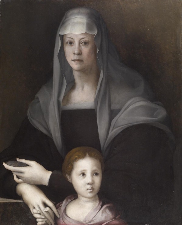 Portrait of Maria Salviati with Giulia de' Medici à Pontormo, Jacopo Carucci da