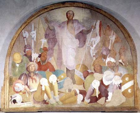 The Resurrection, lunette from the fresco cycle of the Passion à Pontormo, Jacopo Carucci da