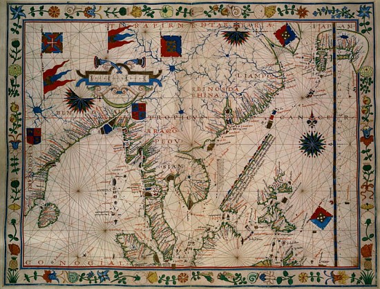 HM 41 (12) The Far East, from a portolan atlas, Fernao vaz Dourado (1520-c.1580) 1570 à École portugaise