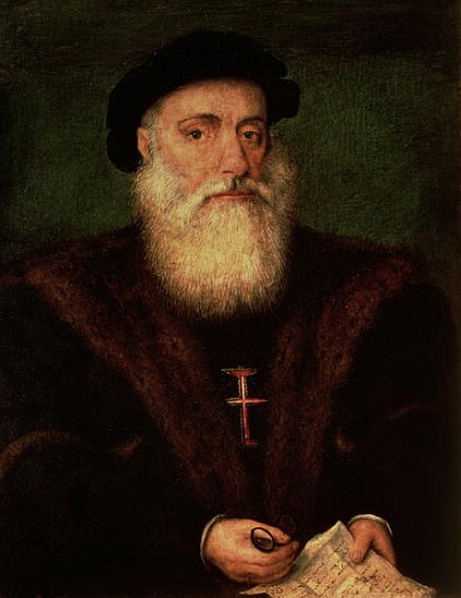 Portrait presumed to be of Vasco da Gama (1469-1524) c.1524 à École portugaise