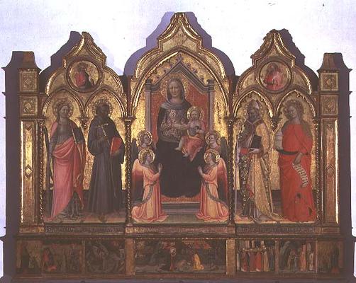Madonna and Child enthroned with St. Catherine, St. drancis, St. Zenobius and St. Mary Magdalene (te à Pseudo Ambrogio di Baldese