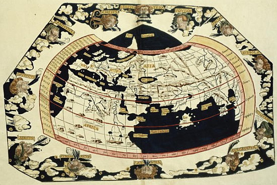 Map of the world, based on descriptions and co-ordinates given in ''Geographia'', à Ptolemy (Claudius Ptolemaeus of Alexandria)