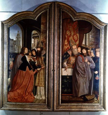 The Holy Kinship, or the Altarpiece of St. Anne, detail of the right panel depicting the Death of St à Quentin Massys ou Metsys