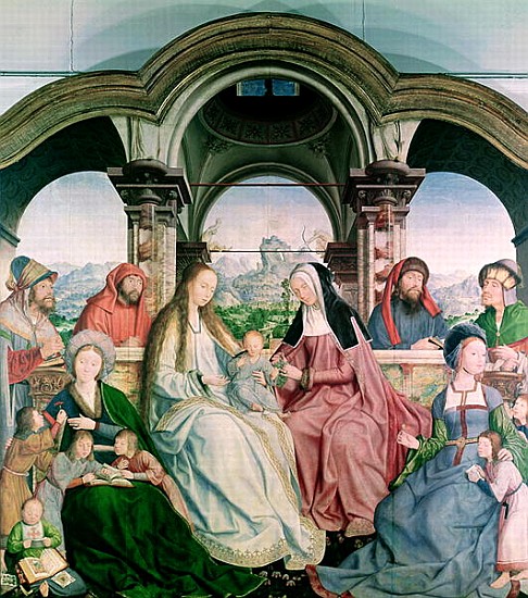 The Holy Kinship, or the Altarpiece of St. Anne, detail of central panel à Quentin Massys ou Metsys