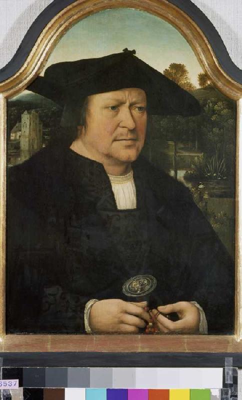 portrait d'un homme inconnu avec un rosaire. à Quinten Massys