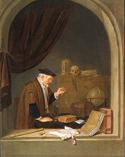 An Old Man Weighing Gold à Quiringh Gerritsz. van Brekelenkam