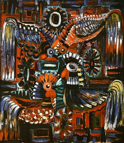 Roosters, 1967 (oil on canvas)  à Radi  Nedelchev