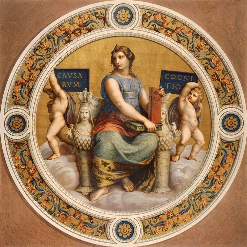 La philosophie (Détail Détail de la couverture des Stanza della Segnatura) à Raffaello Sanzio