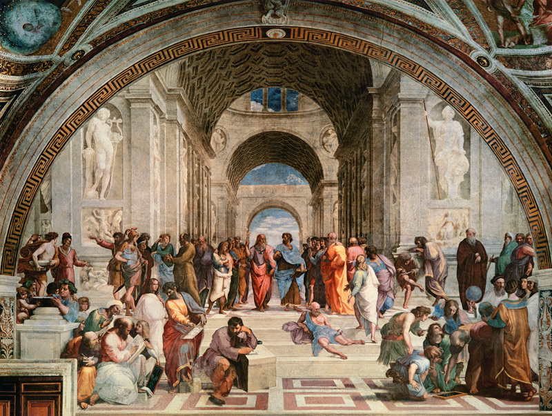 L'École d'Athènes (restauration) à Raffaello Sanzio