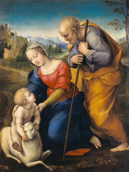 The Holy Family with a Lamb à Raffaello Sanzio