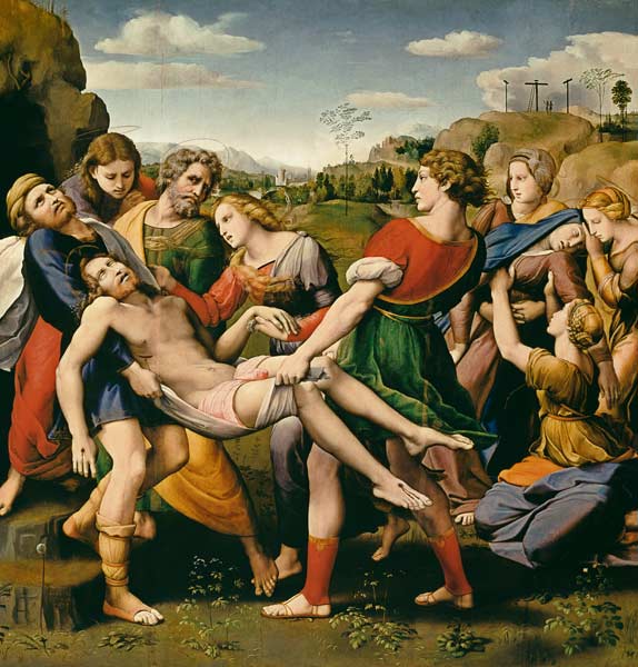 mise au tombeau du Christ. à Raffaello Sanzio