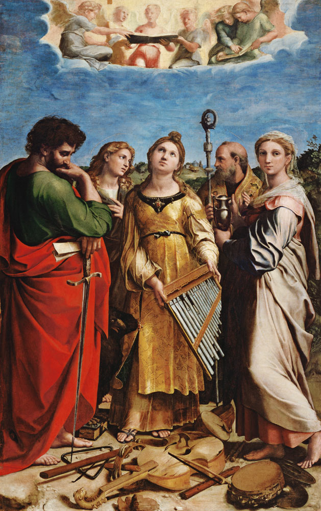 Sainte Cécile et le saint à Raffaello Sanzio