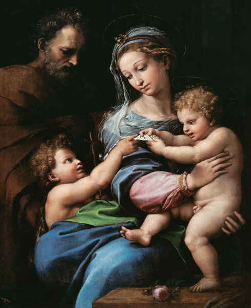 Raphael / Madonna with the rose / c.1518 à Raffaello Sanzio