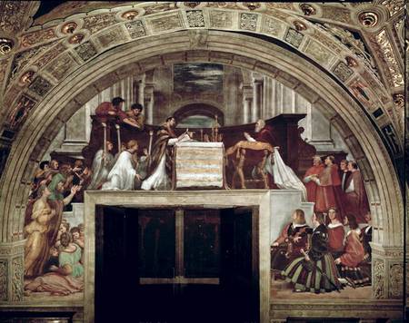 The Mass of Bolsena, from the Stanza dell'Eliodor à Raffaello Sanzio