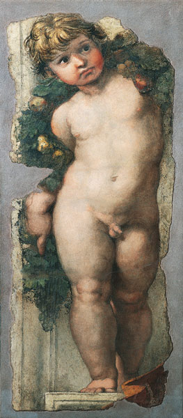 Putto with Festoon (fresco fragment) à Raffaello Sanzio