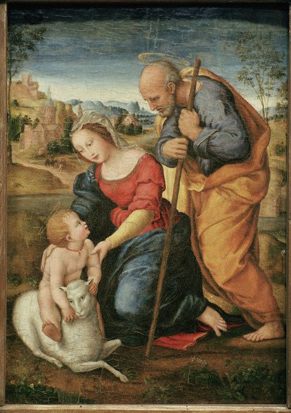 Raphael / Holy Family with lamm / 1504 à Raffaello Sanzio