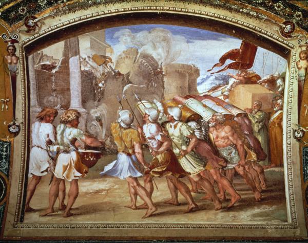 Raphael / The Fall of Jericho / c.1515 à Raffaello Sanzio