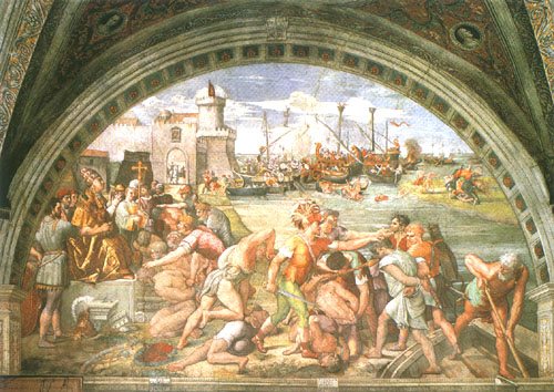 La bataille d'Ostia à Raffaello Sanzio