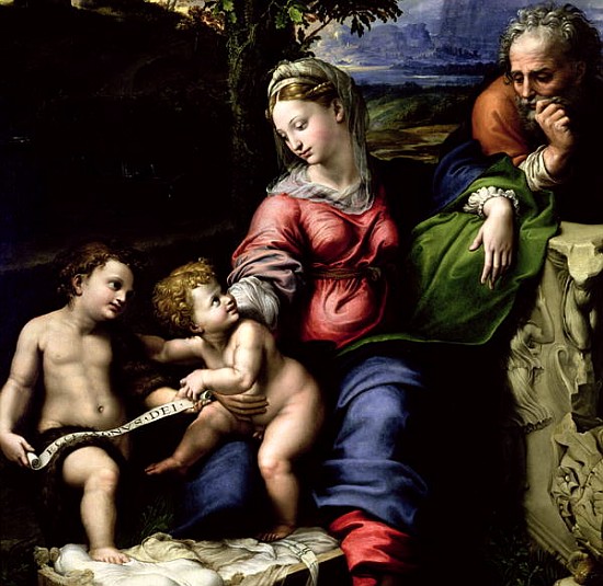 The Holy Family of the Oak Tree, c.1518 (detail of 56298) à Raffaello Sanzio