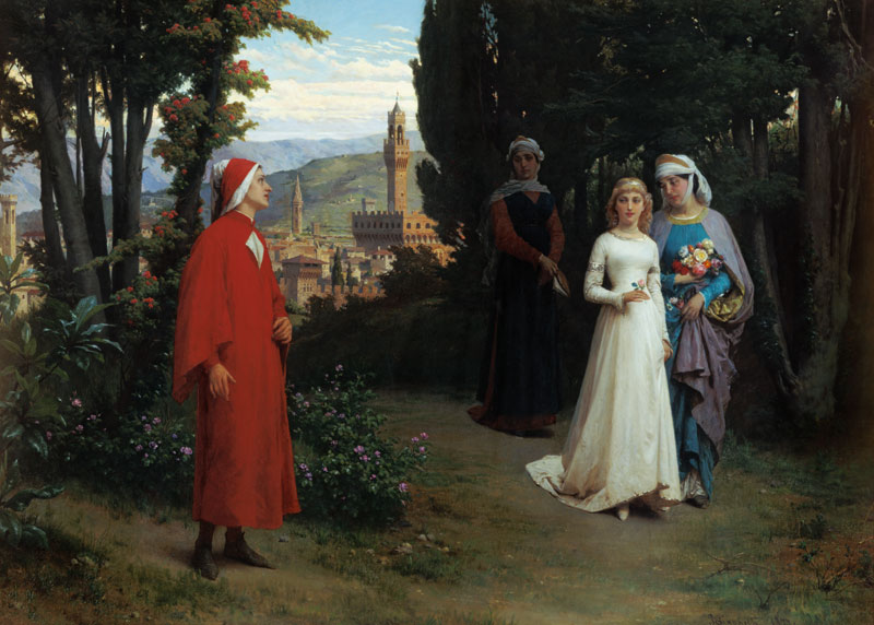 First meeting of Dante and Beatrice à Raffaelle Gianetti