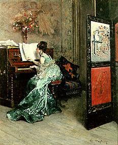 Dame jouant au piano à Raimundo de Madrazo