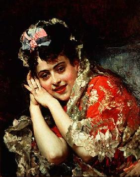 Portrait of Aline wearing a Mantilla