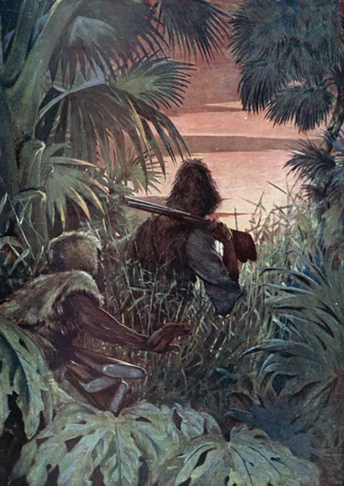 Illustration for Robinson Crusoe by Daniel Defoe à Ralph Noel Pocock