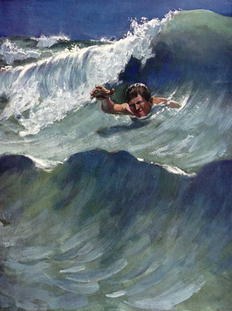 Illustration for Robinson Crusoe by Daniel Defoe à Ralph Noel Pocock