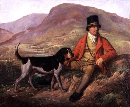 Portrait of John Peel (1776-1854) with one of his hounds à Ramsey Richard Reinagle