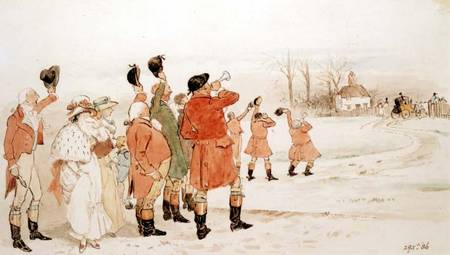 Saying Good-bye to the Bride, watercolour à Randolph Caldecott