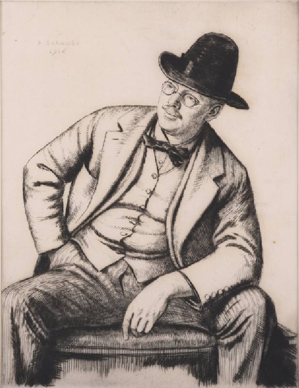 Portrait of Francis Dodd, 1916 (etching) à Randolph Schwabe