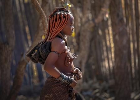 The Girl in Himba Tribe Village