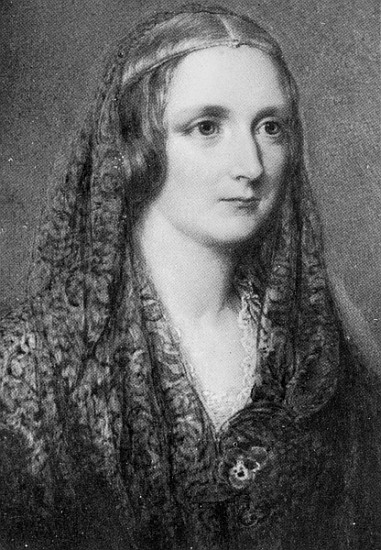 Mary Shelley, an idealised portrait created after her death (oil on enamel) à Reginald Easton